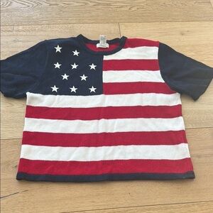 Christopher & banks Patriotic knit Shirt - Red, White, and Blue L women’s flag